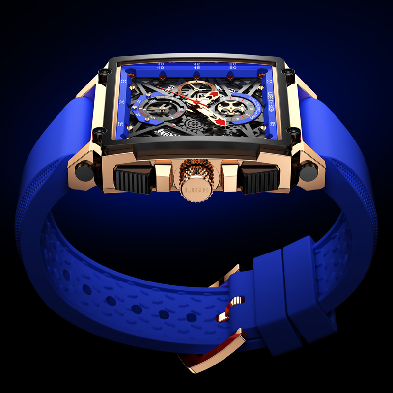 LIGE Men's Sports Chronograph  - огляд і ціна Silicone Band Replacement