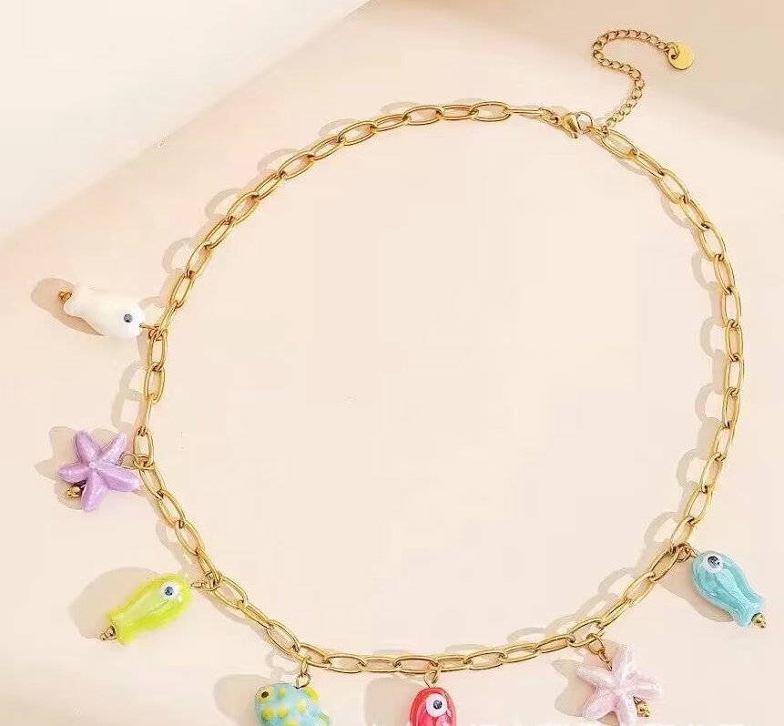 5Pcs New Summer Colorful Ename - огляд і ціна Ceramic Link Bracelet
