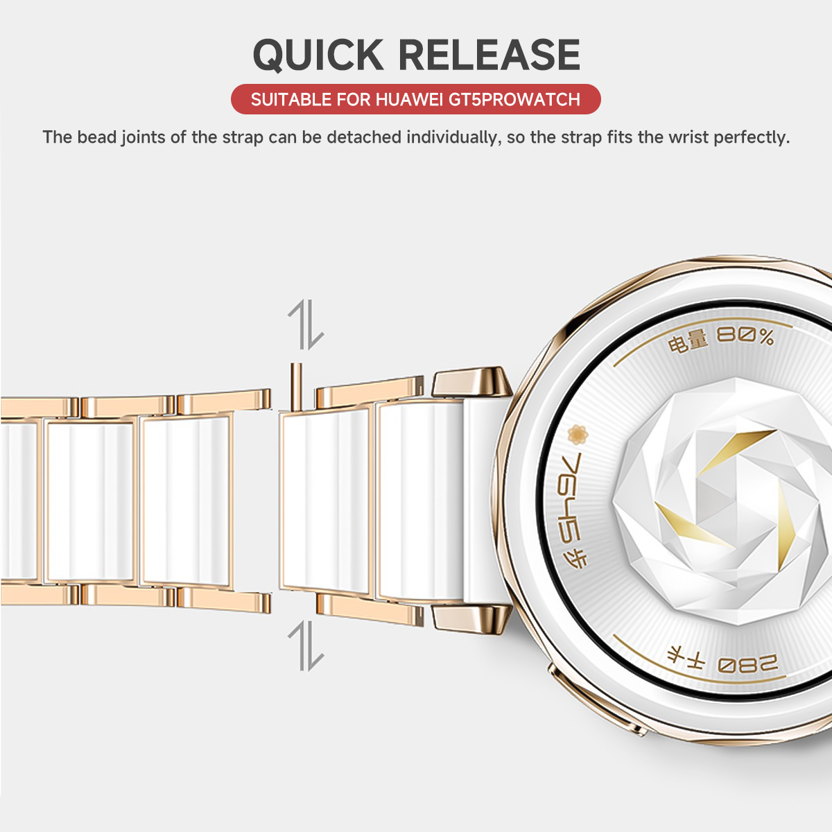 Ceramic Watch Strap for Huawei - огляд і ціна Ceramic Link Bracelet